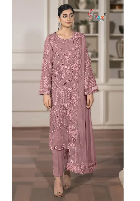 Sf 5555 By Shree Chiffon Embroidery Surat Pakistani Salwar Suits Wholesale Market

